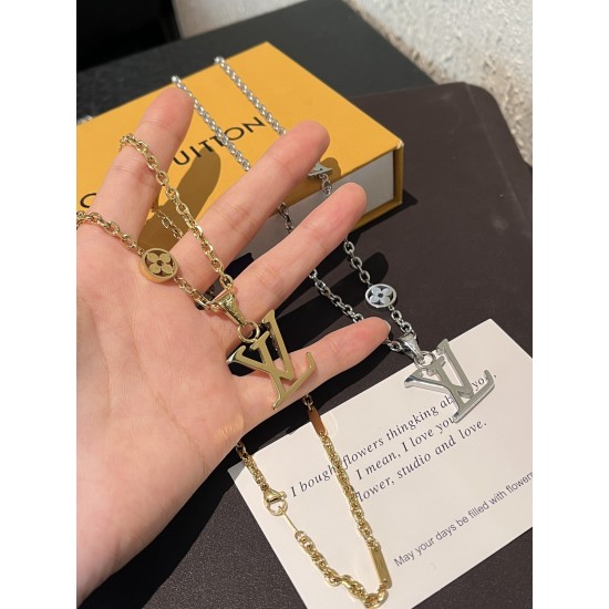 LV Jewelry Necklace: $20–$25 with box; $17–$22 without box