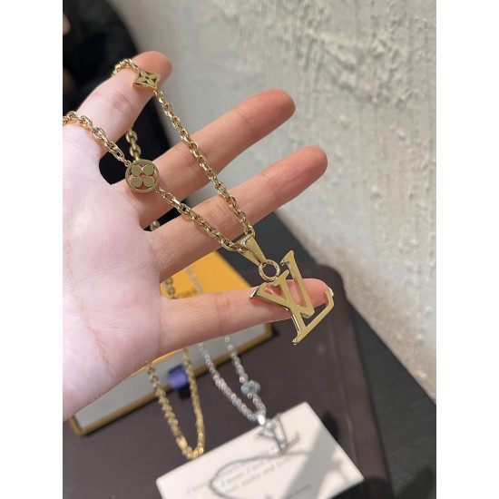 LV Jewelry Necklace: $20–$25 with box; $17–$22 without box