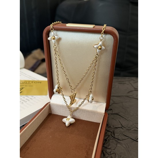 LV Jewelry Necklace: $20–$25 with box; $17–$22 without box