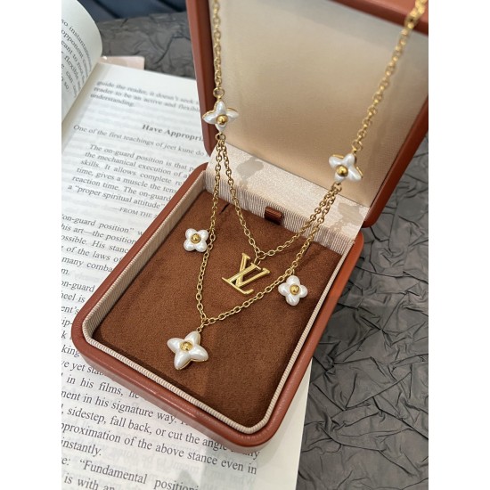 LV Jewelry Necklace: $20–$25 with box; $17–$22 without box