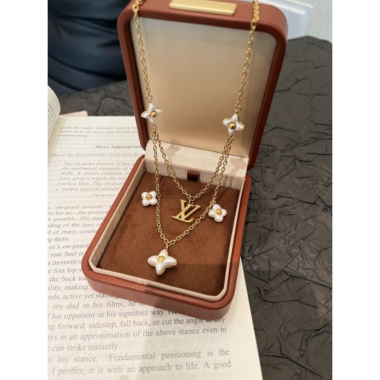 LV Jewelry Necklace: $20–$25 with box; $17–$22 without box