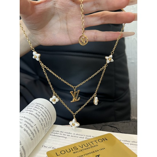 LV Jewelry Necklace: $20–$25 with box; $17–$22 without box