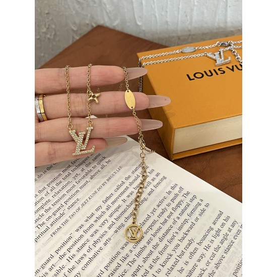 LV Jewelry Necklace: $20–$25 with box; $17–$22 without box