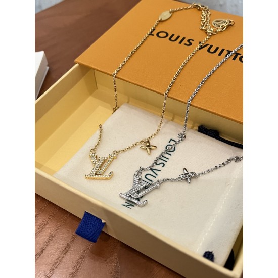 LV Jewelry Necklace: $20–$25 with box; $17–$22 without box