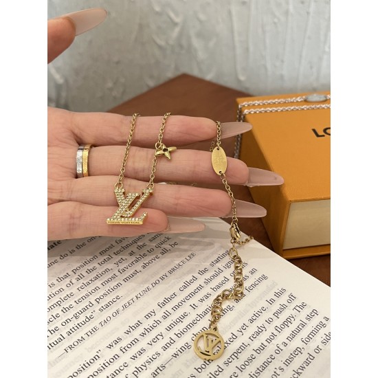 LV Jewelry Necklace: $20–$25 with box; $17–$22 without box