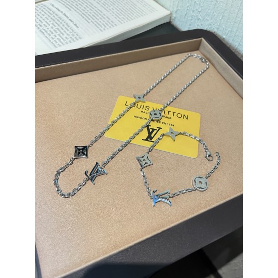 LV Jewelry Necklace: $20–$25 (with box); $17–$22 (without bo