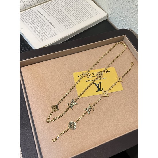 LV Jewelry Necklace: $20–$25 (with box); $17–$22 (without bo