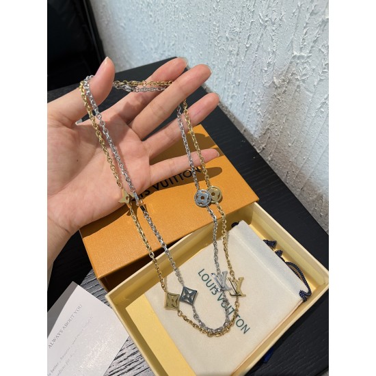 LV Jewelry Necklace: $20–$25 (with box); $17–$22 (without bo