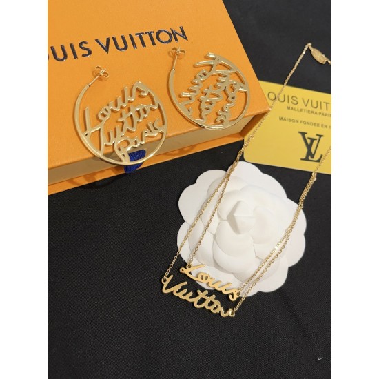 LV Jewelry Necklace: $20–$25 with box; $17–$22 without box