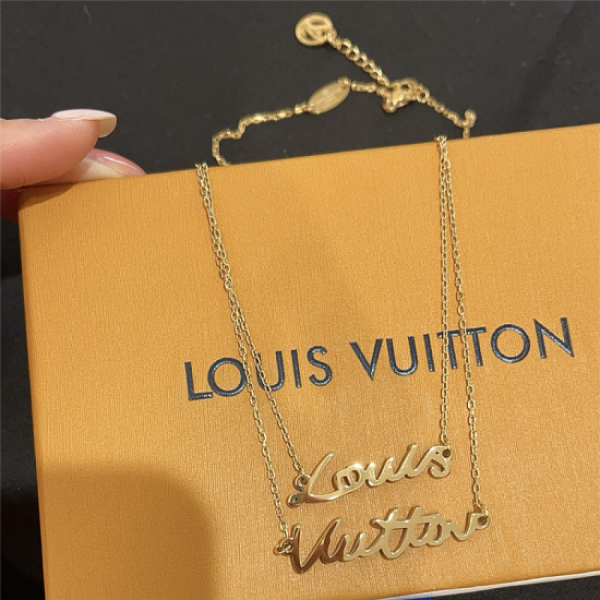 LV Jewelry Necklace: $20–$25 with box; $17–$22 without box