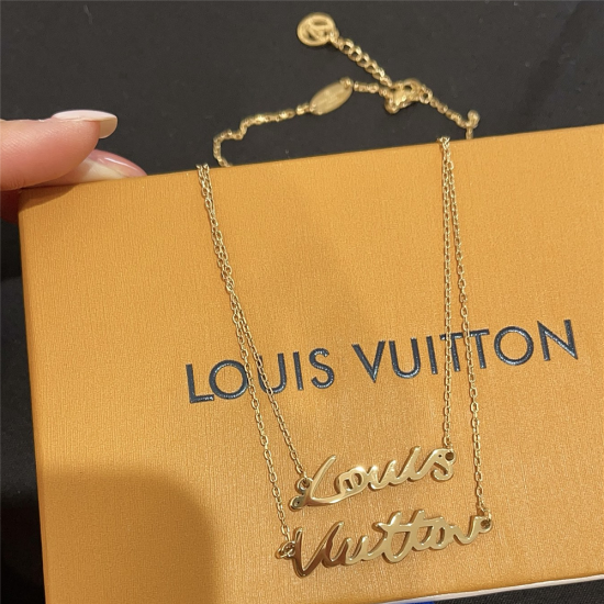 LV Jewelry Necklace: $20–$25 with box; $17–$22 without box