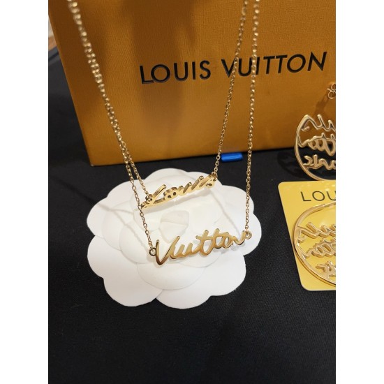 LV Jewelry Necklace: $20–$25 with box; $17–$22 without box