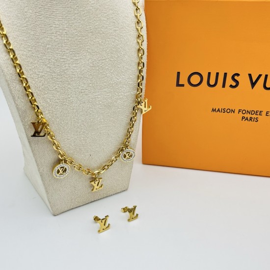 LV Jewelry Necklace: $20–$25 with box; $17–$22 without box