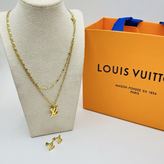 LV Jewelry Necklace: $20–$25 with box; $17–$22 without box