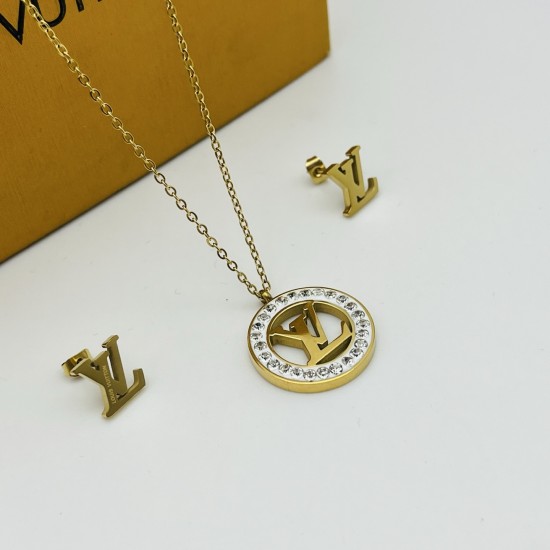 LV Jewelry Necklace: $20–$25 with box; $17–$22 without box
