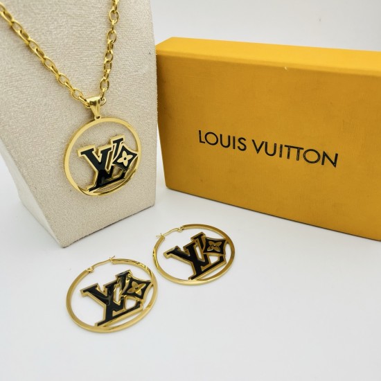 LV Jewelry Necklace: $20–$25 with box; $17–$22 without box