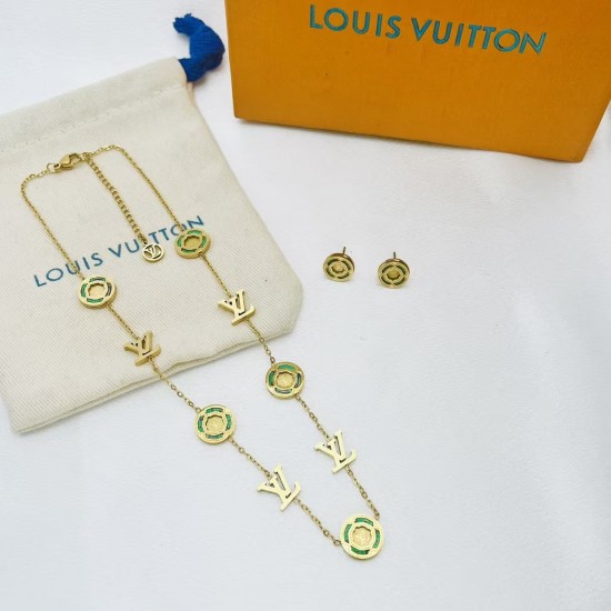 LV Jewelry Necklace: $20–$25 with box; $17–$22 without box