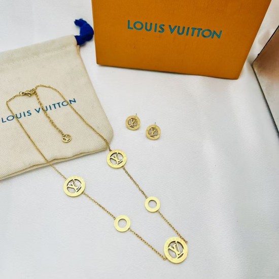 LV Jewelry Necklace: $20–$25 with box; $17–$22 without box