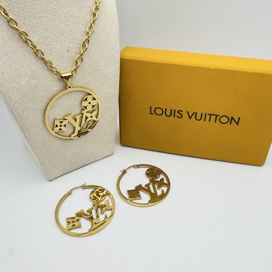 LV Jewelry Necklace: $20–$25 with box; $17–$22 without box
