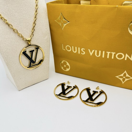 LV Jewelry Necklace: $20–$25 with box; $17–$22 without box