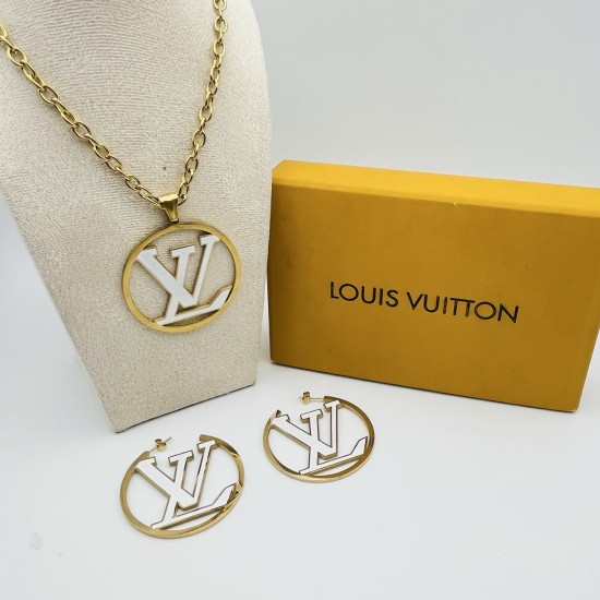 LV Jewelry Necklace: $20–$25 with box; $17–$22 without box