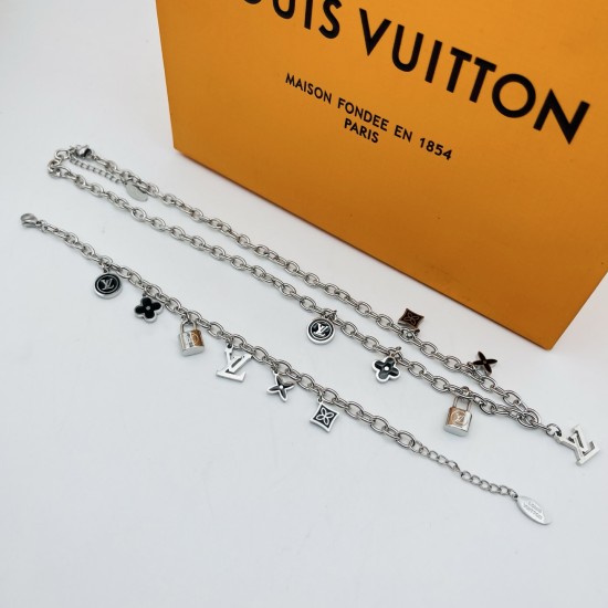 LV Jewelry Necklace: $20–$25 with box; $17–$22 without box