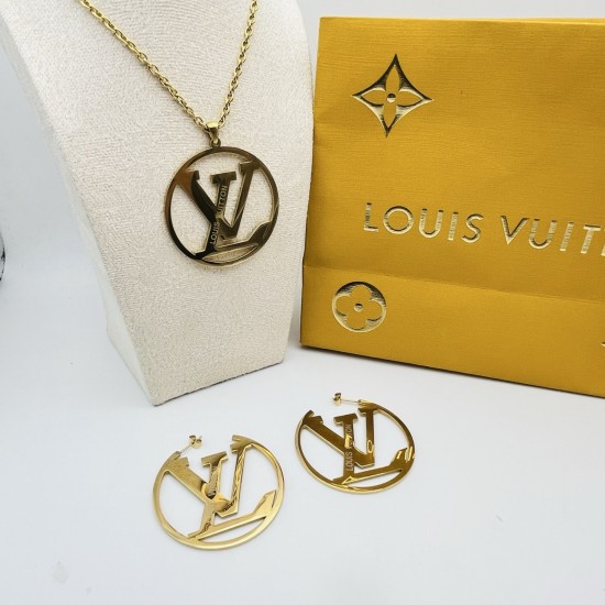 LV Jewelry Necklace: $20–$25 with box; $17–$22 without box
