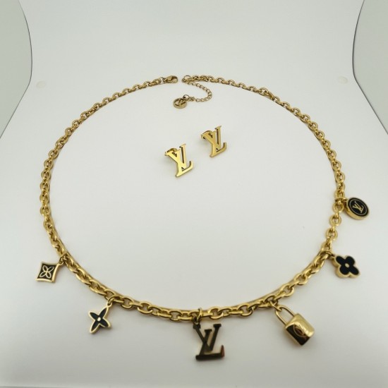 LV Jewelry Necklace: $20–$25 with box; $17–$22 without box