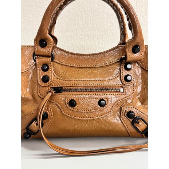 360 Upgraded Small Brown New Le City Biker Bag A classic reinterpreted The return of the iconic BALENCIAGA Le City, first introduced in 2000 The reintroduced Le City is crafted in luxurious Arena leather emphasizing vintage details including the original 