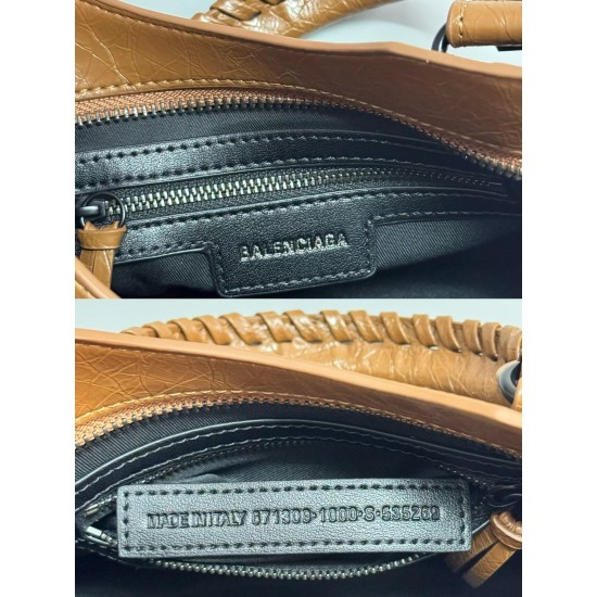 360 Upgraded Small Brown New Le City Biker Bag A classic reinterpreted The return of the iconic BALENCIAGA Le City, first introduced in 2000 The reintroduced Le City is crafted in luxurious Arena leather emphasizing vintage details including the original 