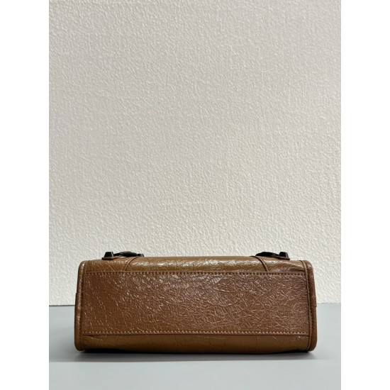 360 Upgraded Small Brown New Le City Biker Bag A classic reinterpreted The return of the iconic BALENCIAGA Le City, first introduced in 2000 The reintroduced Le City is crafted in luxurious Arena leather emphasizing vintage details including the original 