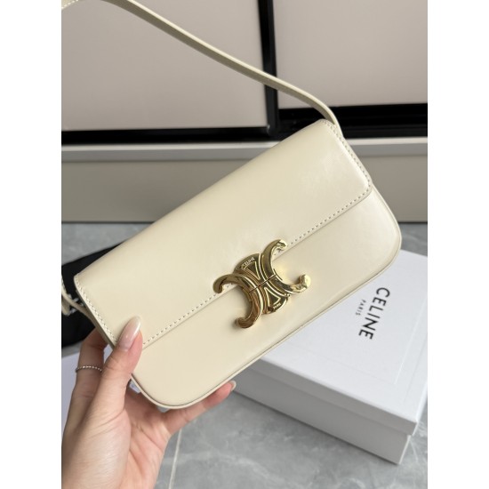 360 Triumph underarm bag milkshake white classic style versatile king hardware using the pair of zp real thick gold plating technology head layer calfskin shaping while maintaining the feel with the picture package size 2051154cm
