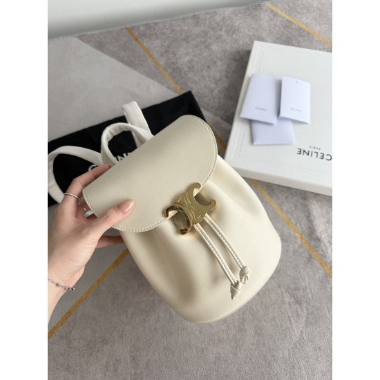 420 Arc de Triomphe backpack milkshake white stars interpretation of the new BONNIE small shoulders backpack charm super small and cute body exquisite and practical iconic for the Arc de Triomphe logo Add a sense of high class bag with a full set of packa