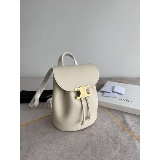 420 Arc de Triomphe backpack milkshake white stars interpretation of the new BONNIE small shoulders backpack charm super small and cute body exquisite and practical iconic for the Arc de Triomphe logo Add a sense of high class bag with a full set of packa