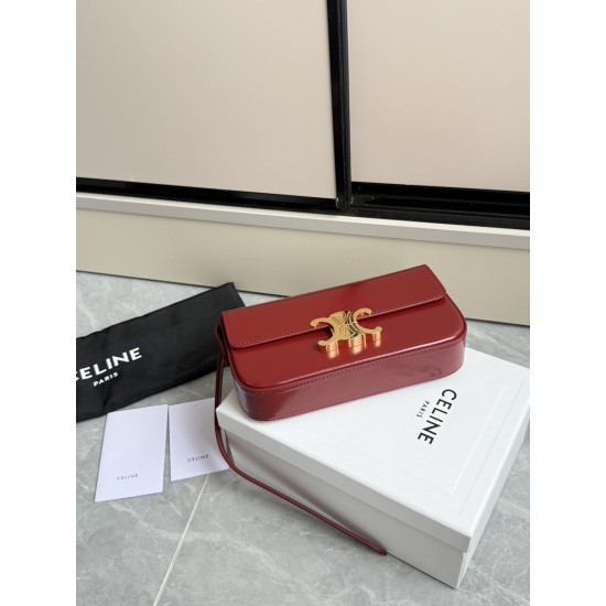 360 Triumph armpit bag red classic style versatile king hardware using pairs of zp real thick gold plating technology head layer calf leather shaping while maintaining the feel with the picture package size 2051154cm