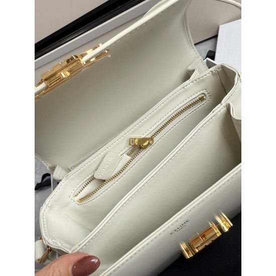 Genuine gold Triumph large milkshake white retro classic models hardware using on zp real thick gold plating technology custom calfskin material texture full of low-key luxury retro style closed eyes into how can not be wrong choice of the whole bag feels