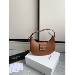 360 AVA moon bag brown calf leather lining anti-brushed cowhide hardware using pairs of zp real thick gold plating technology crescent moon bag type with triumphal arch large gold buckle embellishment simple hundred with a sense of high grade pull full te