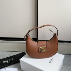 360 AVA moon bag brown calf leather lining anti-brushed cowhide hardware using pairs of zp real thick gold plating technology crescent moon bag type with triumphal arch large gold buckle embellishment simple hundred with a sense of high grade pull full te