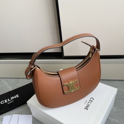 360 AVA moon bag brown calf leather lining anti-brushed cowhide hardware using pairs of zp real thick gold plating technology crescent moon bag type with triumphal arch large gold buckle embellishment simple hundred with a sense of high grade pull full te