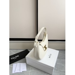 360 AVA moon bag white calf leather lining anti-brushed cowhide hardware using the pair of zp real thick gold plating technology crescent moon bag type with triumphal arch large gold buckle embellishment simple hundred with a sense of high class pull full