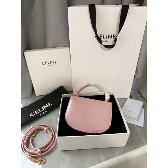 380 Arc de Triomphe Tote Saddle Bag Pink Mini Tote Hardware using pairs of zp real thick gold plating technology customized pairs of version cowhide leather playful and cute mini small bag with box packaging size 1551155cm