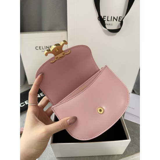 380 Arc de Triomphe Tote Saddle Bag Pink Mini Tote Hardware using pairs of zp real thick gold plating technology customized pairs of version cowhide leather playful and cute mini small bag with box packaging size 1551155cm