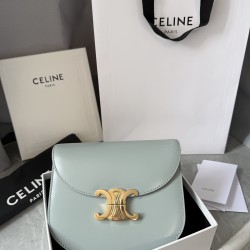 380 Real Gold Arc de Triomphe Saddle Bag Ice Blue Hardware using real thick gold plating technology head layer cowhide Details on zp development super cost-effective version with box packaging Size 185166cm