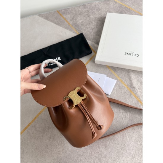 420 Arc de Triomphe backpack brown stars interpretation of the new BONNIE small shoulders backpack charm super small and cute body exquisite and practical iconic for the Arc de Triomphe logo add a sense of high class bag with a full set of packaging size 