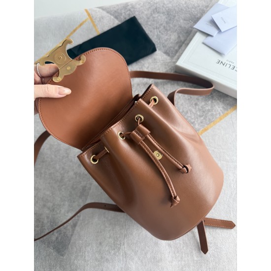 420 Arc de Triomphe backpack brown stars interpretation of the new BONNIE small shoulders backpack charm super small and cute body exquisite and practical iconic for the Arc de Triomphe logo add a sense of high class bag with a full set of packaging size 
