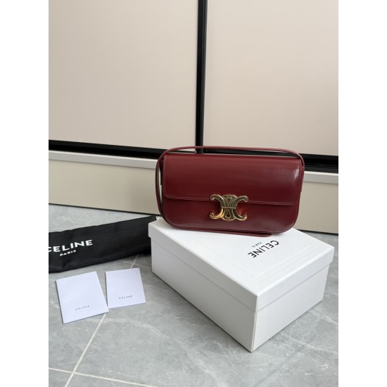 360 Triumph Armpit Bag Burgundy Classic Style Versatile King Hardware using pairs of zp real thick gold plating technology head layer calf leather shaping while maintaining the feel with the picture package size 2051154cm