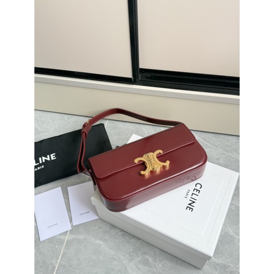 360 Triumph Armpit Bag Burgundy Classic Style Versatile King Hardware using pairs of zp real thick gold plating technology head layer calf leather shaping while maintaining the feel with the picture package size 2051154cm