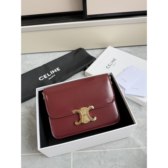 Real gold triumphal arch trumpet burgundy popping models to attack hardware using to zp real thick gold plating technology custom calfskin material texture full of points low-key luxury retro style closed eyes into how can not be wrong choice with the pic