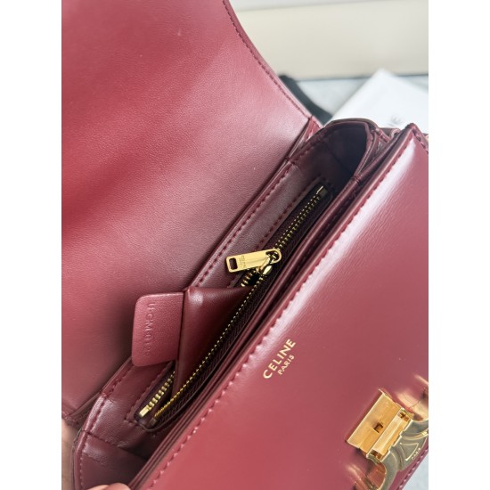 Real gold triumphal arch trumpet burgundy popping models to attack hardware using to zp real thick gold plating technology custom calfskin material texture full of points low-key luxury retro style closed eyes into how can not be wrong choice with the pic