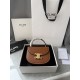 380 Arc de Triomphe Tote Saddle Bag Brown Mini Tote Hardware using pairs of zp real thick gold plating technology customized pairs of version cowhide leather playful and cute mini small bag with box packaging size 1551155cm